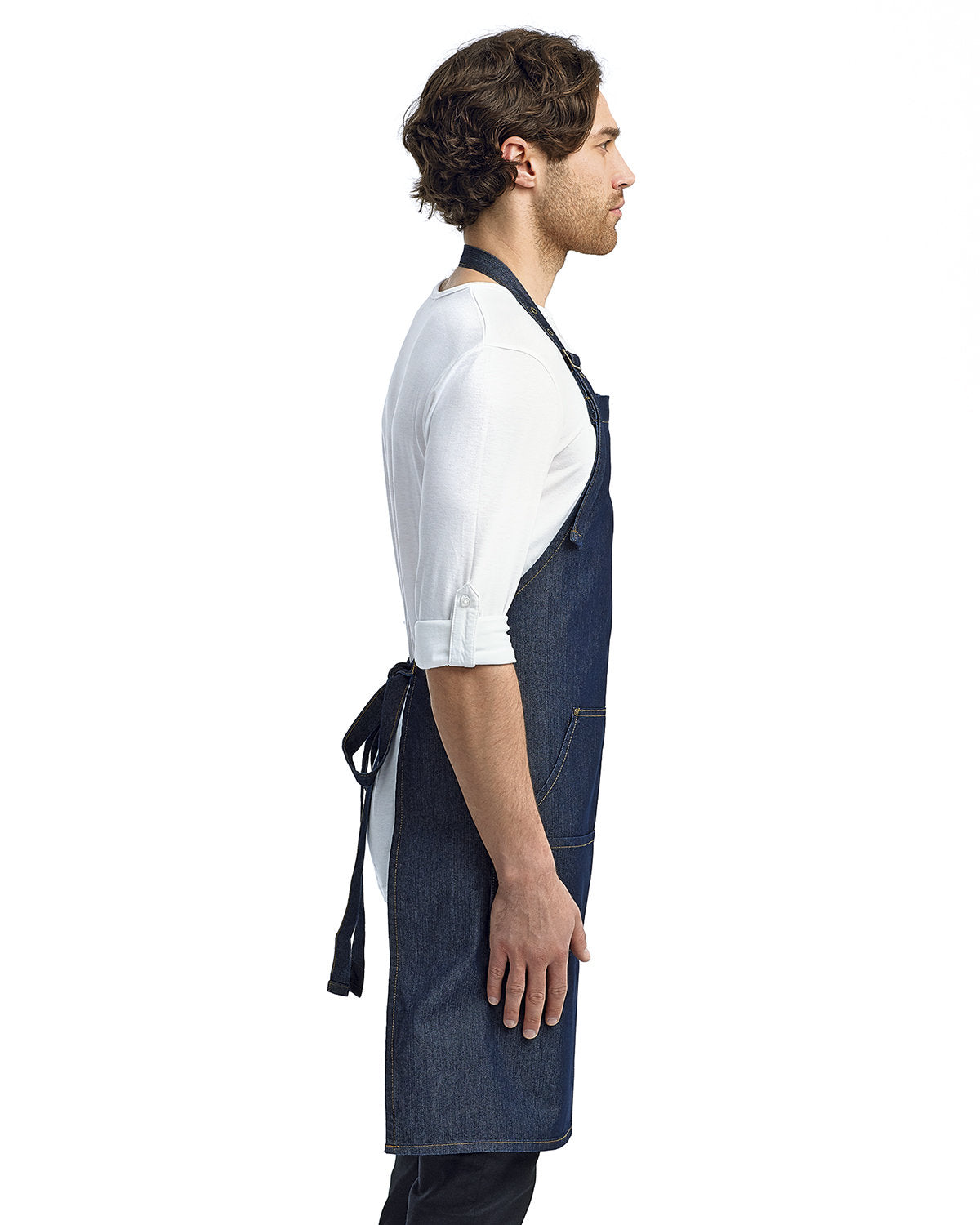 Artisan Collection by Reprime Unisex Jeans Stitch Denim Bib Apron Reprime