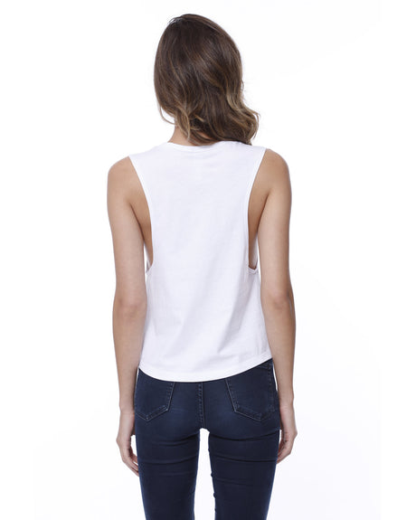 StarTee Ladies' Cotton Muscle Crop T-Shirt StarTee