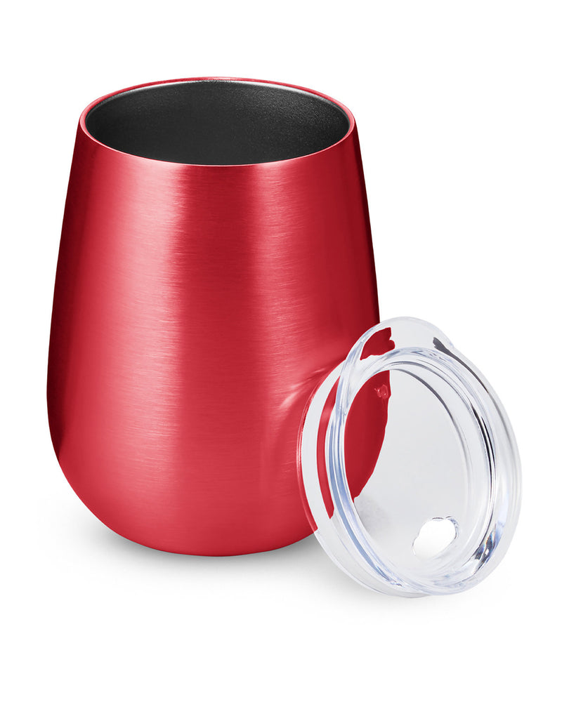 Prime Line 10oz Stemless Vacuum Wine Tumbler With Lid
