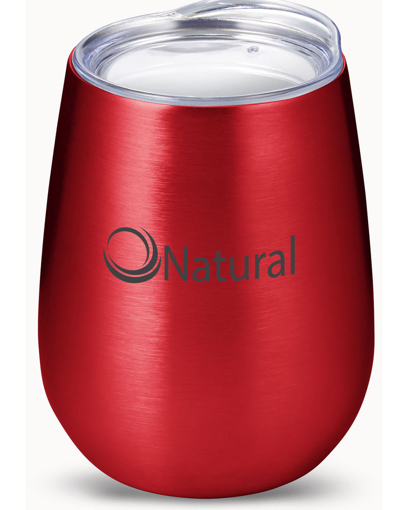 Prime Line 10oz Stemless Vacuum Wine Tumbler With Lid