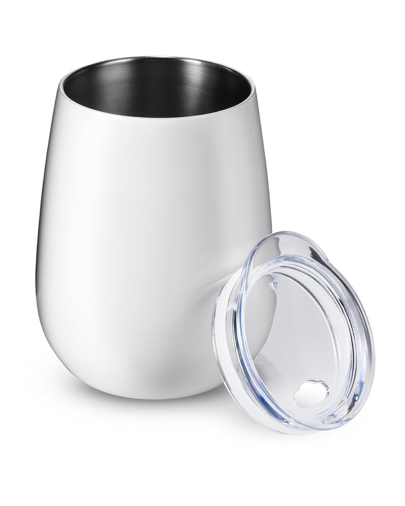 Prime Line 10oz Stemless Vacuum Wine Tumbler With Lid