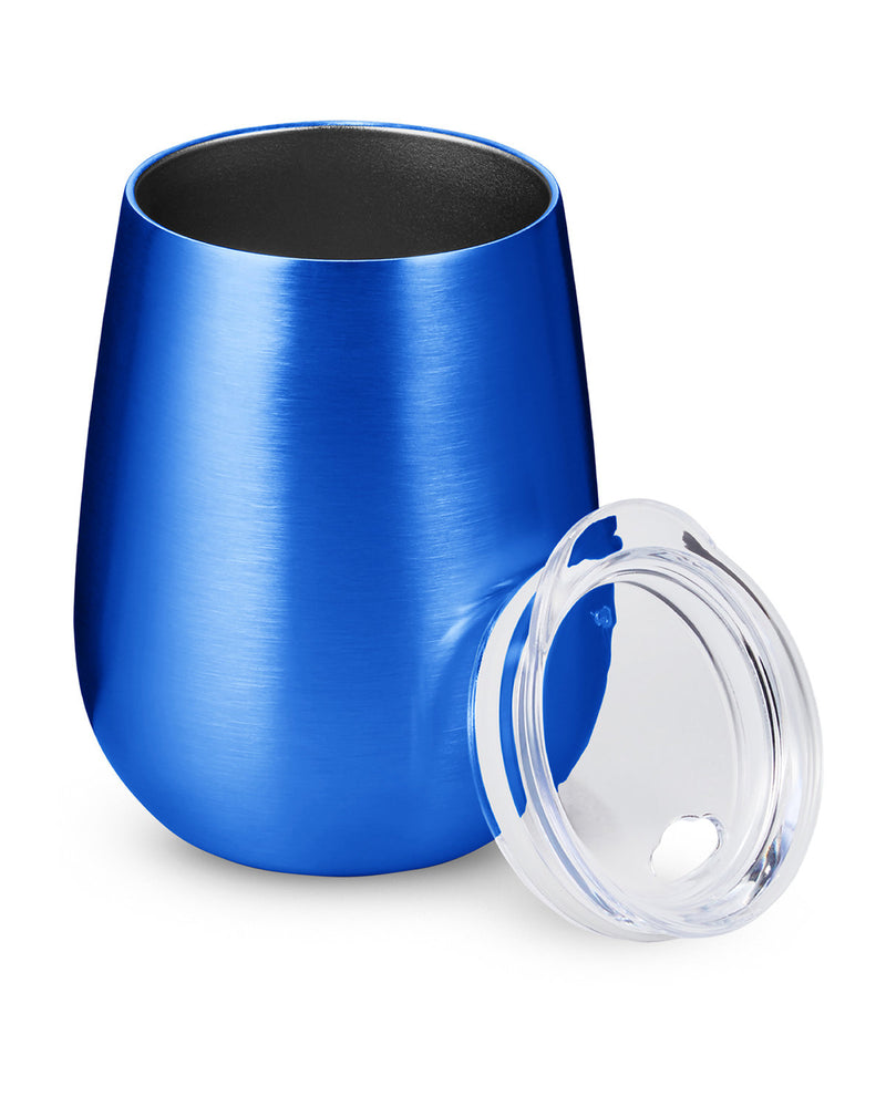 Prime Line 10oz Stemless Vacuum Wine Tumbler With Lid