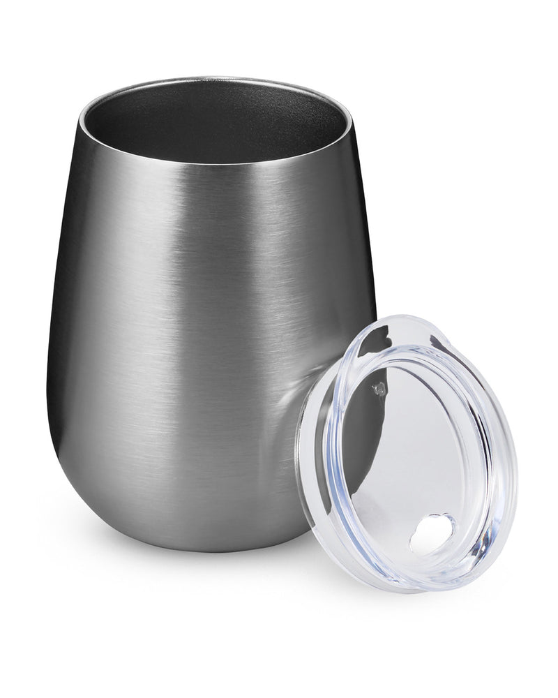 Prime Line 10oz Stemless Vacuum Wine Tumbler With Lid
