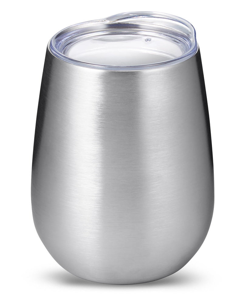 Prime Line 10oz Stemless Vacuum Wine Tumbler With Lid
