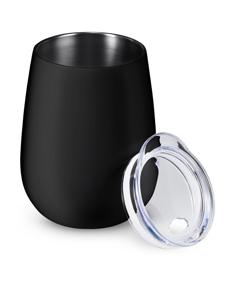 Prime Line 10oz Stemless Vacuum Wine Tumbler With Lid