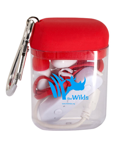 Prime Line Budget Wireless Earbuds In Carabiner Case