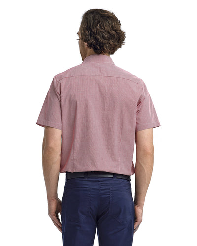 Reprime Men's Microcheck Gingham Short-Sleeve Cotton Shirt