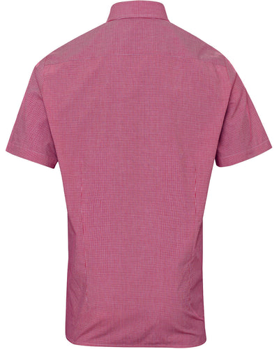 Reprime Men's Microcheck Gingham Short-Sleeve Cotton Shirt