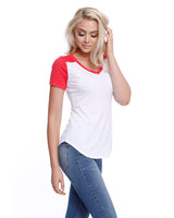 StarTee Ladies' CVC Varsity V-Neck T-Shirt StarTee