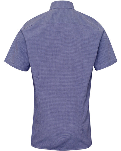 Reprime Men's Microcheck Gingham Short-Sleeve Cotton Shirt