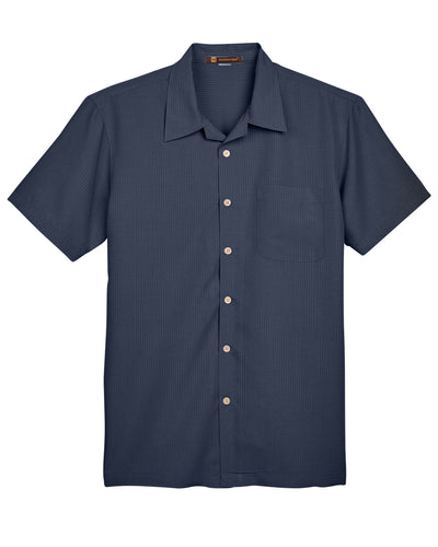 Harriton Men's Barbados Textured Camp Shirt