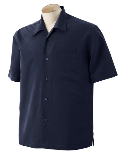 Harriton Men's Barbados Textured Camp Shirt