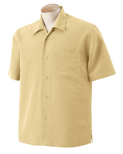 Harriton Men's Barbados Textured Camp Shirt
