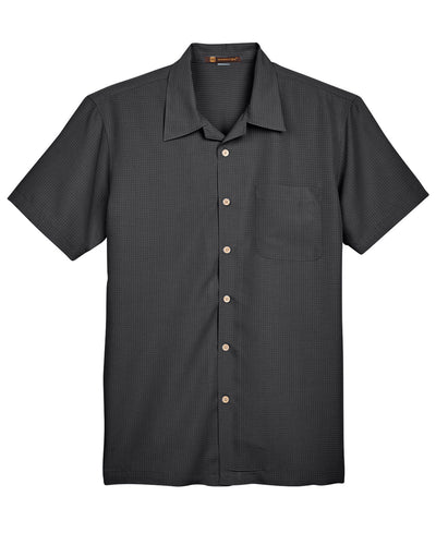 Harriton Men's Barbados Textured Camp Shirt