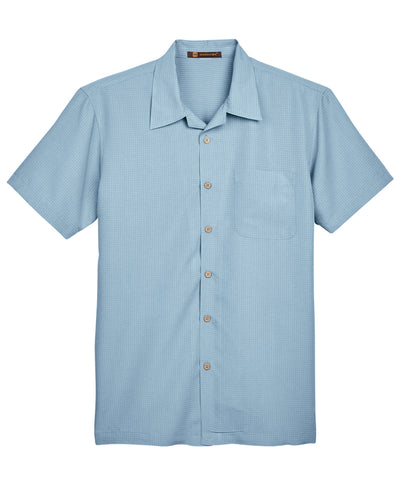 Harriton Men's Barbados Textured Camp Shirt