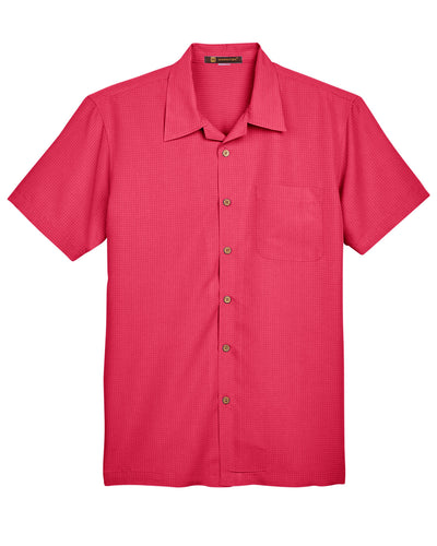 Harriton Men's Barbados Textured Camp Shirt
