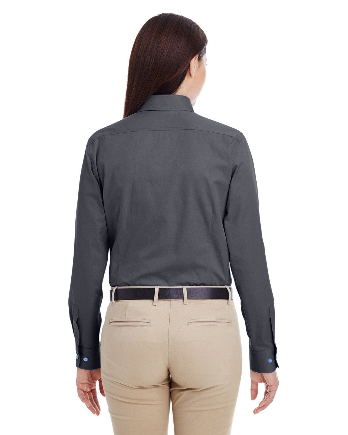 Harriton Ladies' Foundation 100% Cotton Long-Sleeve Twill Shirt with Teflon™ Harriton