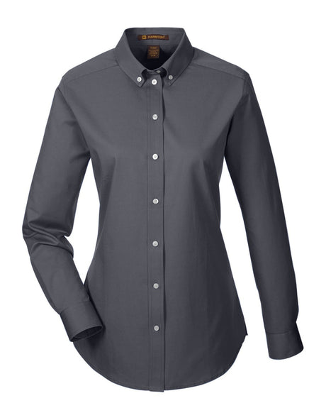 Harriton Ladies' Foundation 100% Cotton Long-Sleeve Twill Shirt with Teflon™ Harriton