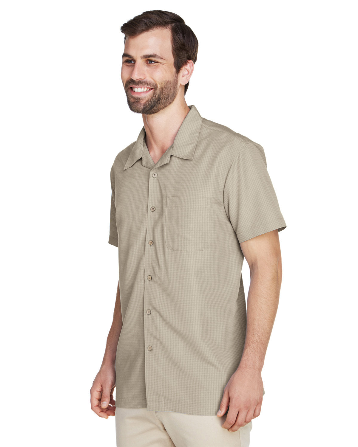 Harriton Men's Barbados Textured Camp Shirt
