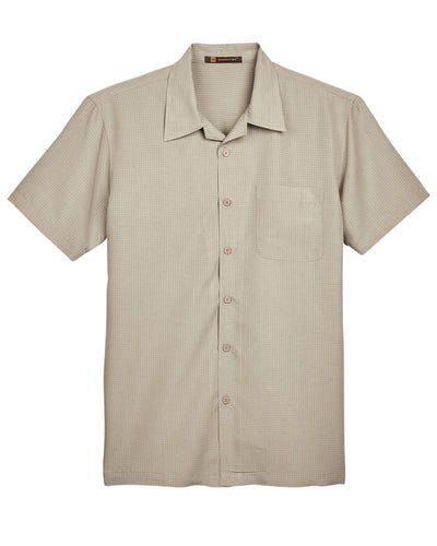 Harriton Men's Barbados Textured Camp Shirt