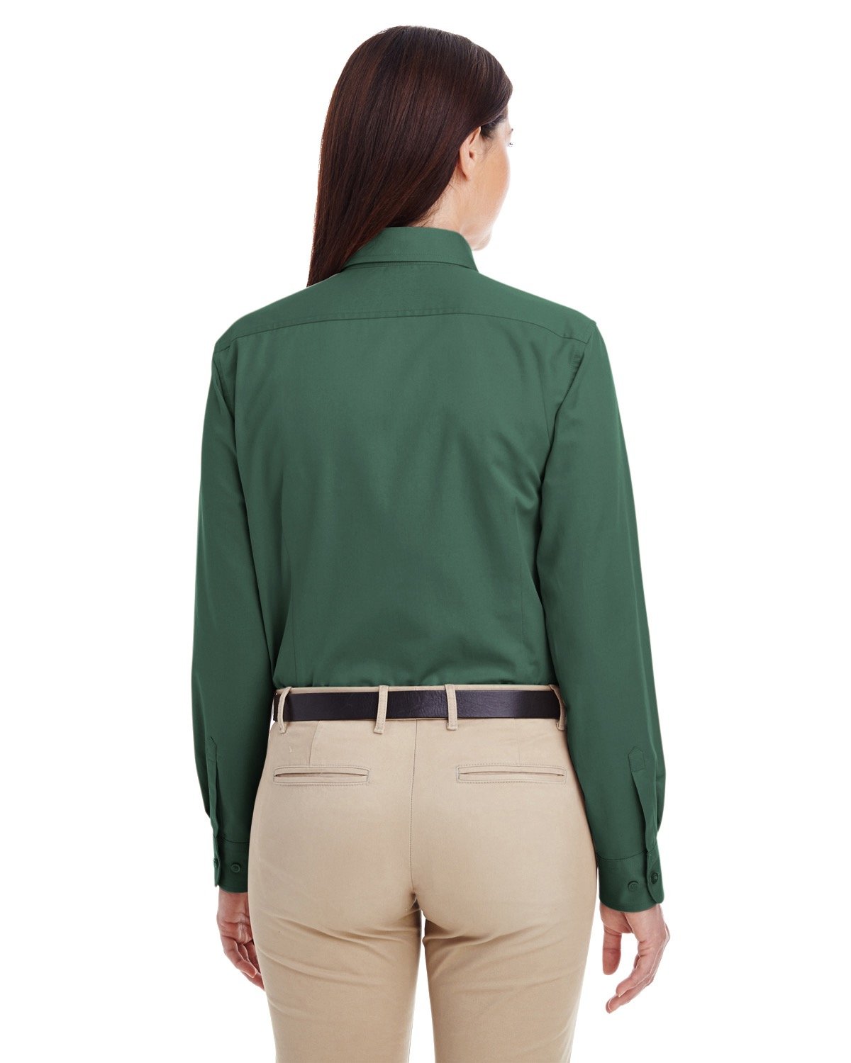 Harriton Ladies' Foundation 100% Cotton Long-Sleeve Twill Shirt with Teflon™ Harriton