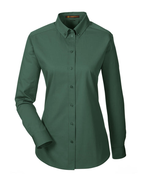 Harriton Ladies' Foundation 100% Cotton Long-Sleeve Twill Shirt with Teflon™ Harriton