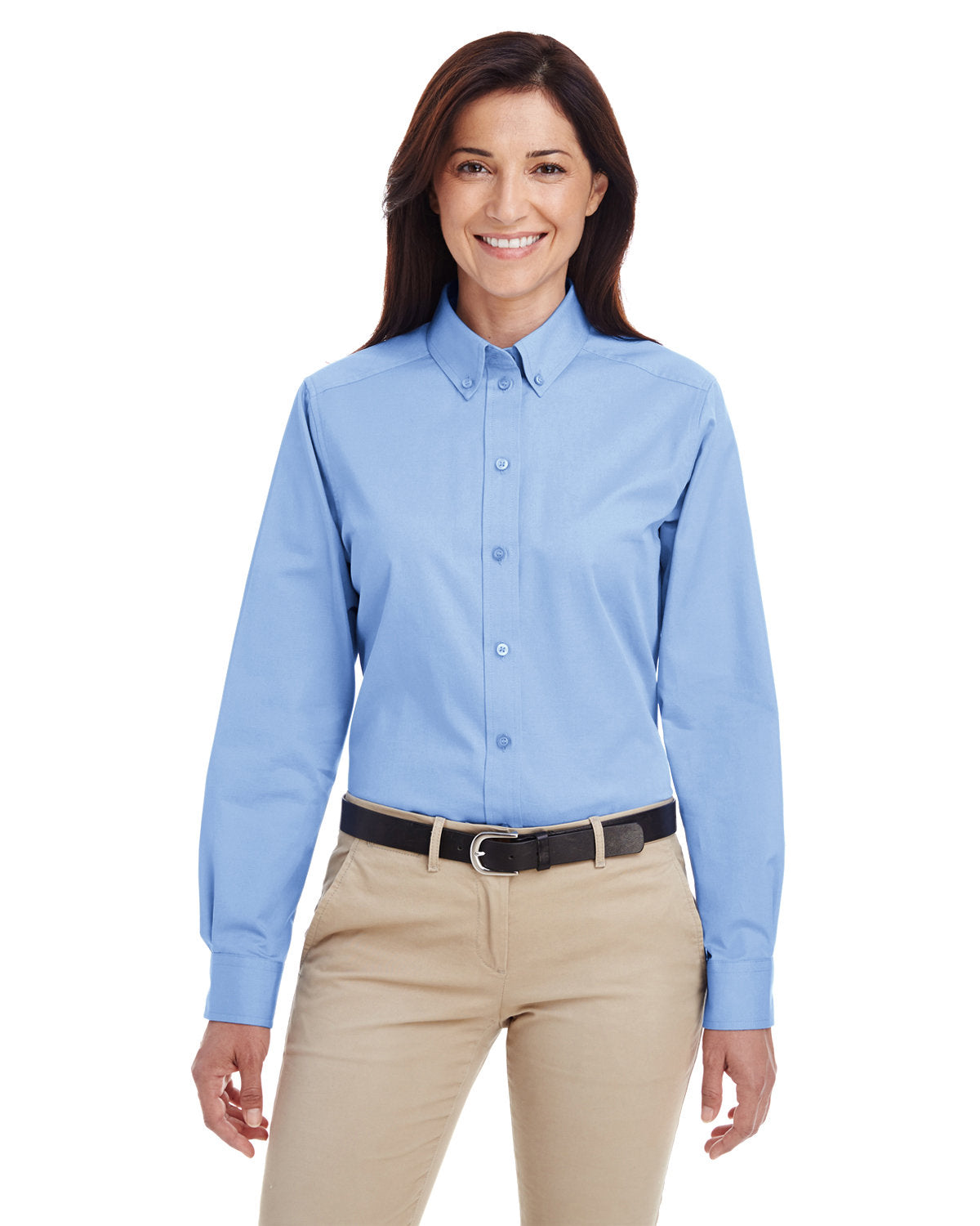 Harriton Ladies' Foundation 100% Cotton Long-Sleeve Twill Shirt with Teflon™ Harriton