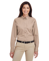 Harriton Ladies' Foundation 100% Cotton Long-Sleeve Twill Shirt with Teflon™ Harriton