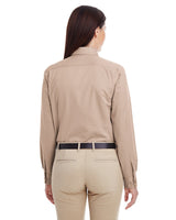 Harriton Ladies' Foundation 100% Cotton Long-Sleeve Twill Shirt with Teflon™ Harriton