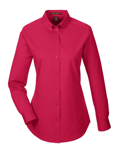 Harriton Ladies' Foundation 100% Cotton Long-Sleeve Twill Shirt with Teflon™ Harriton