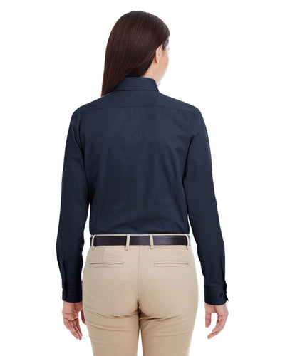 Harriton Ladies' Foundation 100% Cotton Long-Sleeve Twill Shirt with Teflon™