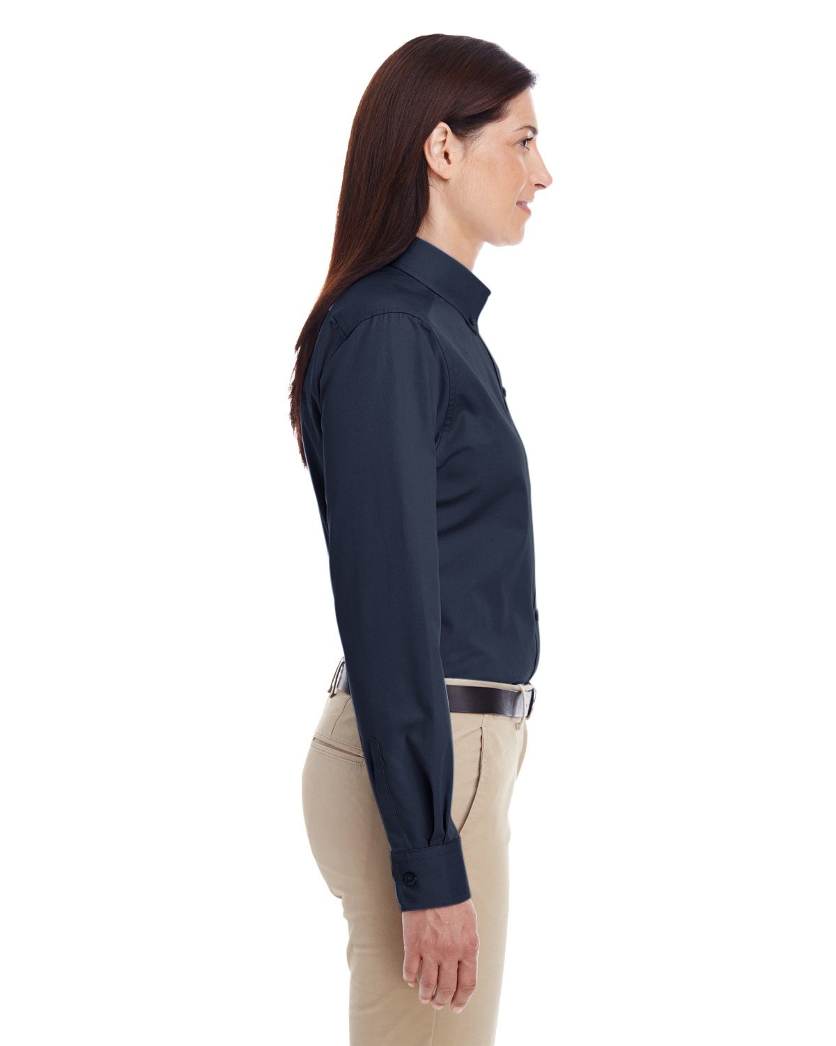 Harriton Ladies' Foundation 100% Cotton Long-Sleeve Twill Shirt with Teflon™ Harriton