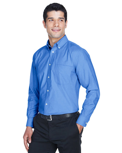 Harriton Men's Long-Sleeve Oxford with Stain-Release
