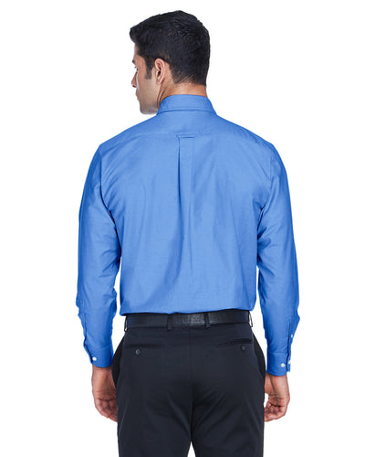 Harriton Men's Long-Sleeve Oxford with Stain-Release