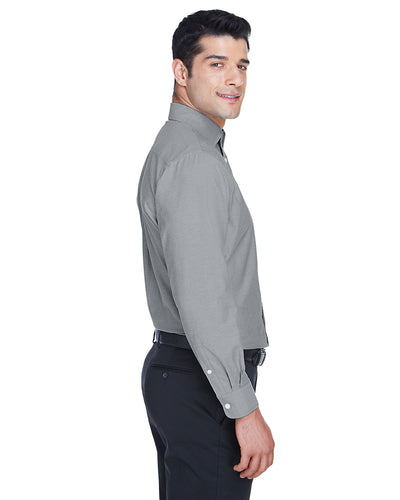 Harriton Men's Long-Sleeve Oxford with Stain-Release