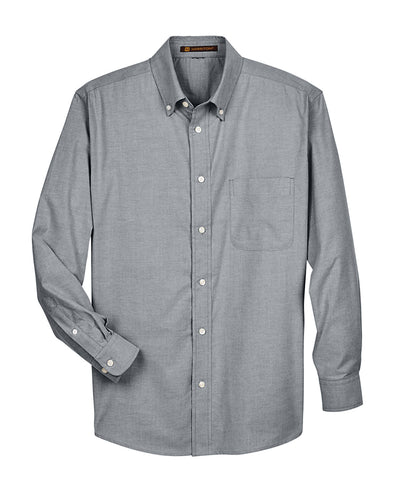 Harriton Men's Long-Sleeve Oxford with Stain-Release