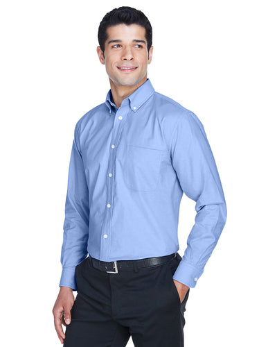 Harriton Men's Long-Sleeve Oxford with Stain-Release