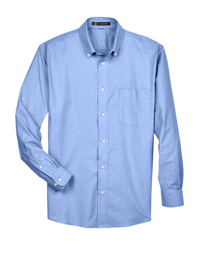 Harriton Men's Long-Sleeve Oxford with Stain-Release