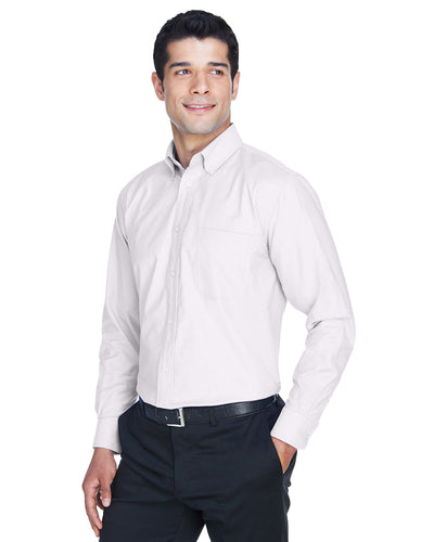 Harriton Men's Long-Sleeve Oxford with Stain-Release