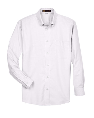 Harriton Men's Long-Sleeve Oxford with Stain-Release
