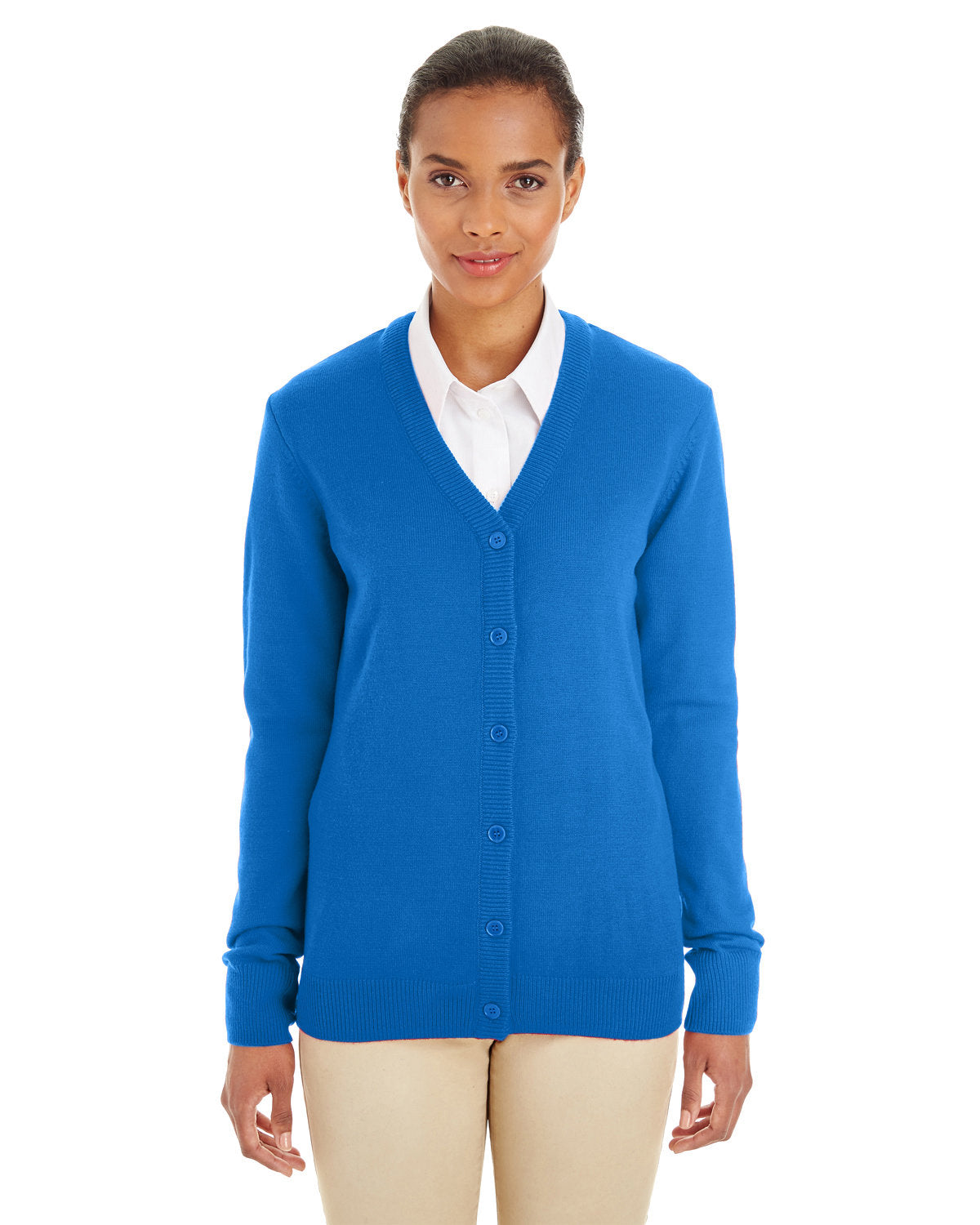 Harriton Ladies' Pilbloc™ V-Neck Button Cardigan Sweater Harriton