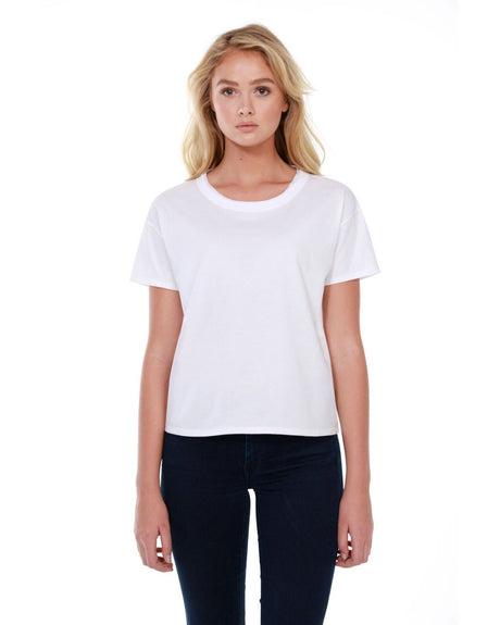 StarTee Ladies' 3.5 oz., 100% Cotton Raw-Neck Boxy T-Shirt StarTee