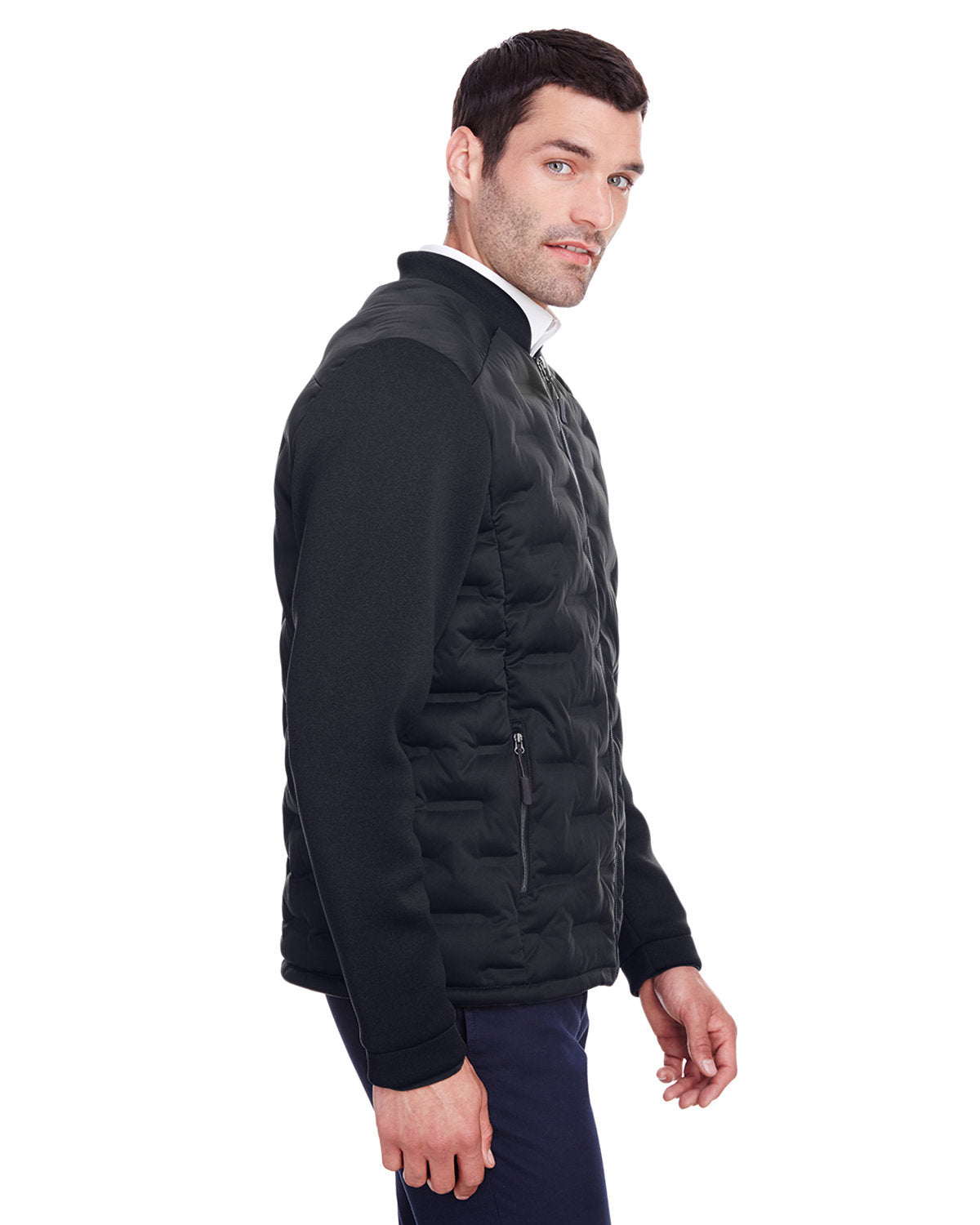 North End Men's Loft Pioneer Hybrid Bomber Jacket North End