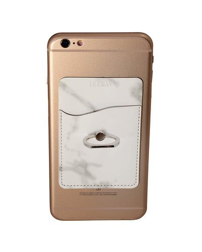 Leeman Marble Card Holder With Metal Ring Phone Stand