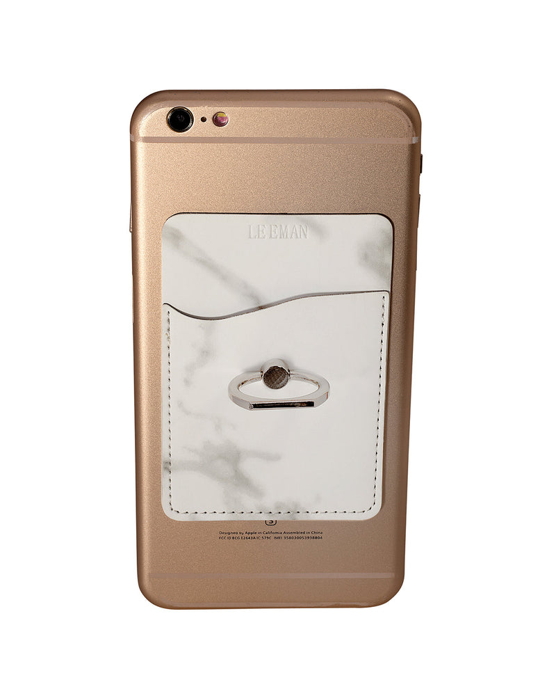Leeman Marble Card Holder With Metal Ring Phone Stand