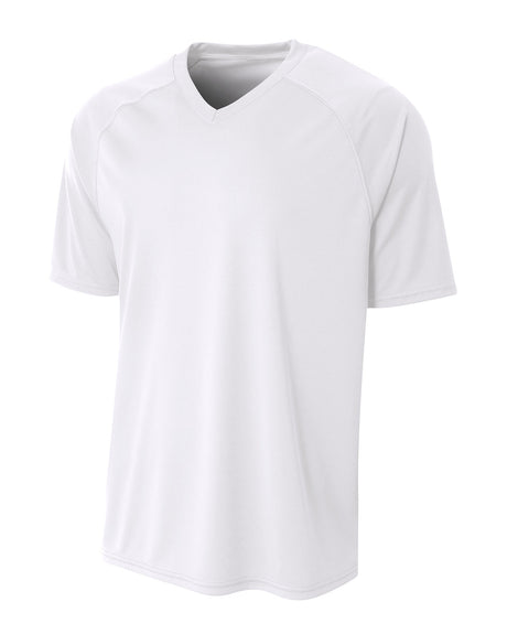 A4 Youth Polyester V-Neck Strike Jersey with Contrast Sleeves A4