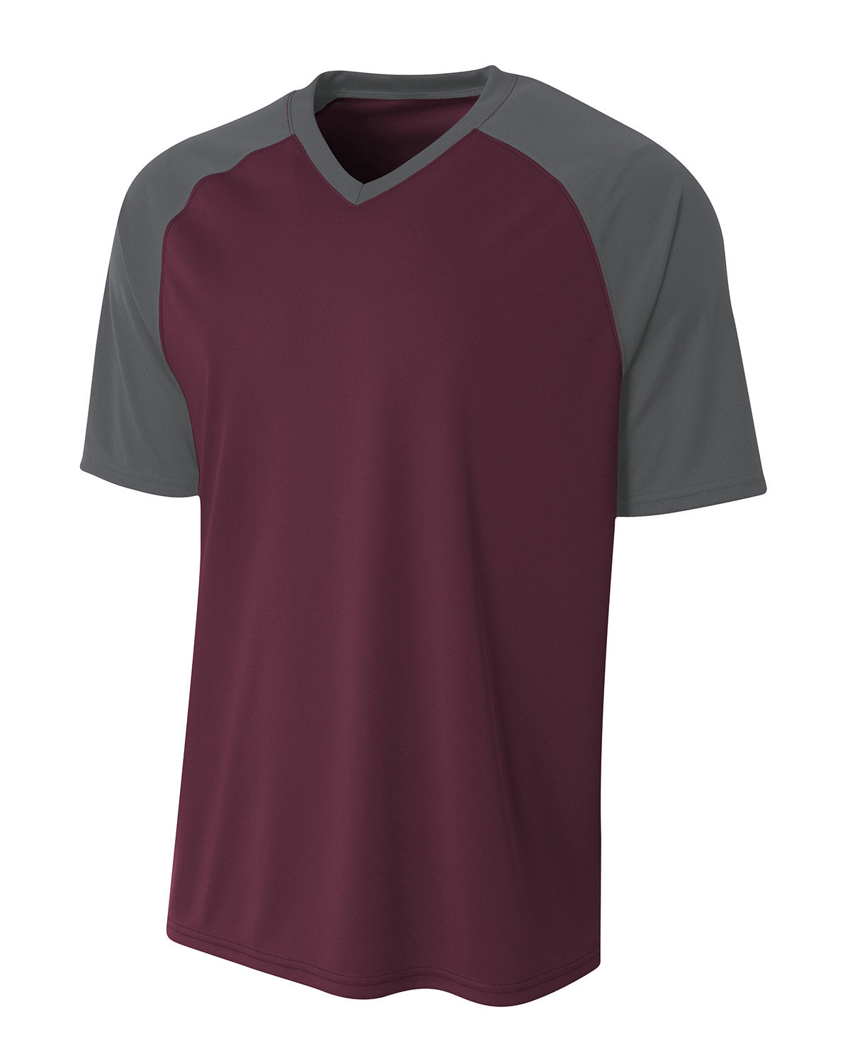 A4 Youth Polyester V-Neck Strike Jersey with Contrast Sleeves A4