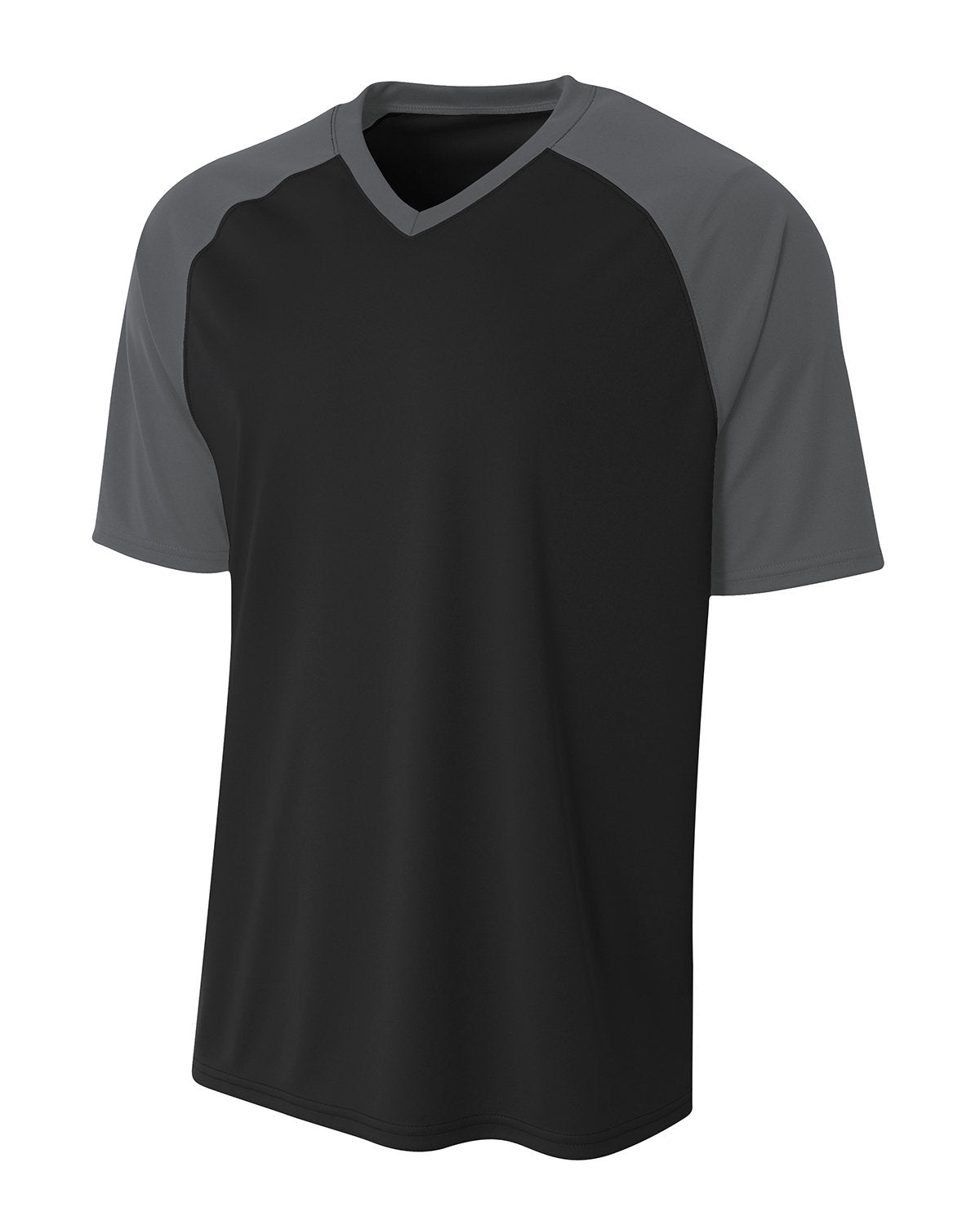 A4 Youth Polyester V-Neck Strike Jersey with Contrast Sleeves A4