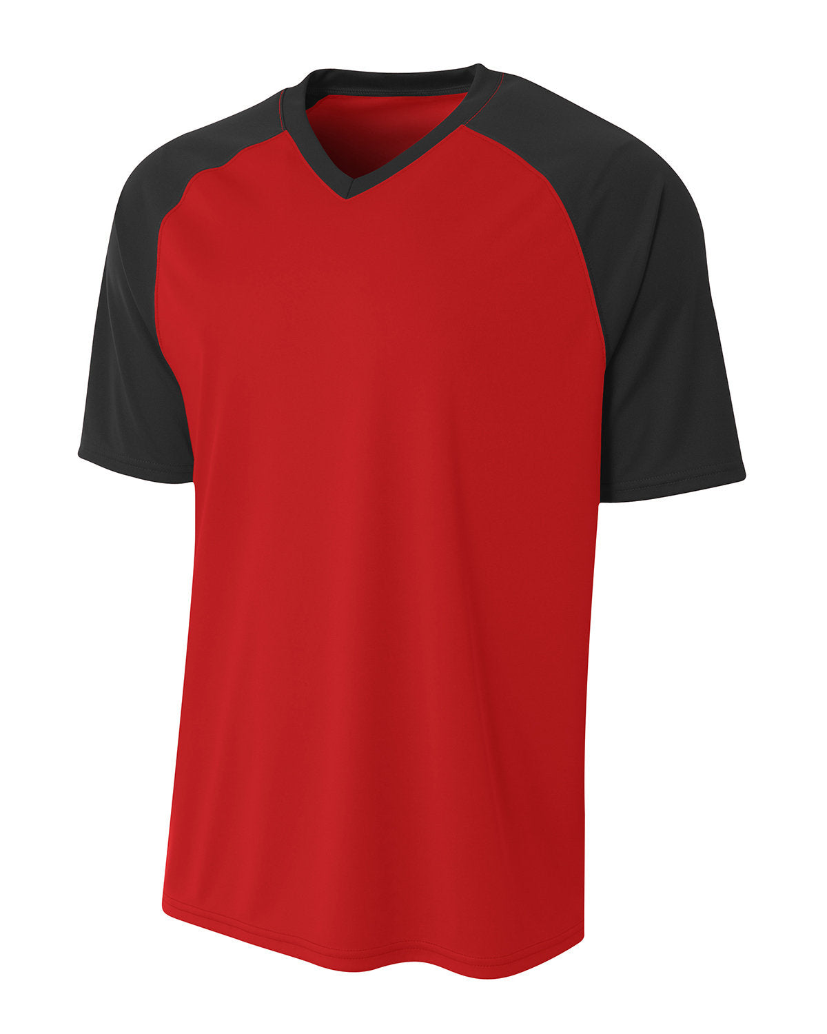 A4 Youth Polyester V-Neck Strike Jersey with Contrast Sleeves A4