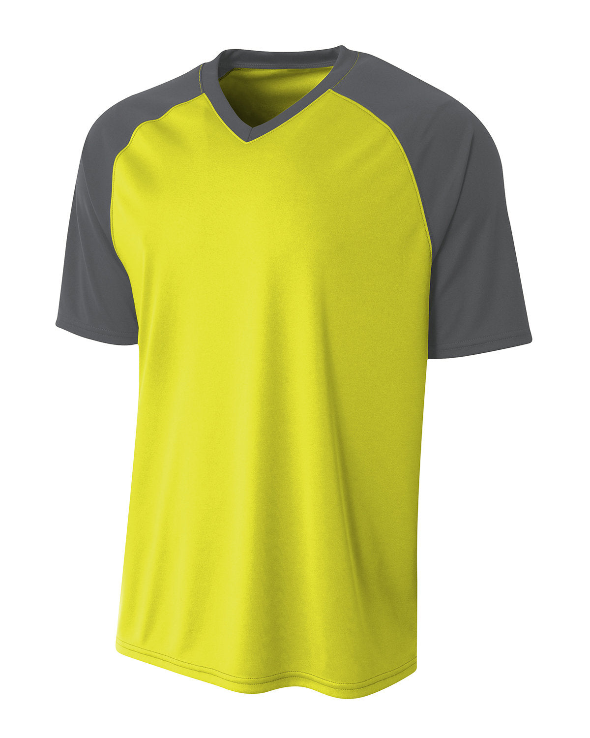 A4 Youth Polyester V-Neck Strike Jersey with Contrast Sleeves A4
